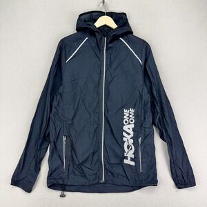 HOKA‎ x Rabbit Running Jacket Womens Medium Black Ultralight Full-Zip Hoodie